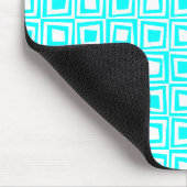 Retro-Quadrate - Cyan und Weiß Mousepad (Ecke)