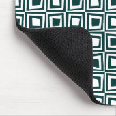 Retro-Quadrate - Dunkelgrün auf Weiß Mousepad (Ecke)