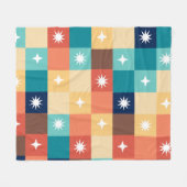 Retro Quadrate Fleecedecke (Vorderseite (Horizontal))