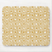Retro-Quadrate - Golden Brown auf Weiß Mousepad (Vorne)
