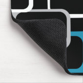 Retro-Quadrate Grau-blaues, weißes Muster Mousepad (Ecke)