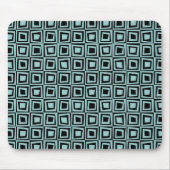 Retro-Quadrate - Hellblau grün auf schwarz Mousepad (Vorne)