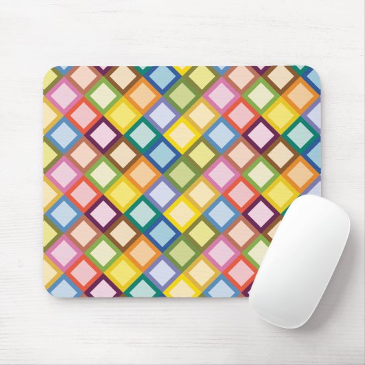 Retro Quadrate helles Mousepad (Mit Mouse)