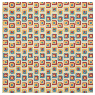Retro-Quadrate in hellen Farben Stoff