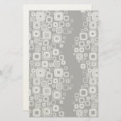 Retro-Quadrate in Schwarz-Weiß Briefpapier (Vorne/Hinten)