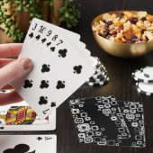 Retro-Quadrate in Schwarz-Weiß Spielkarten (In Situ)