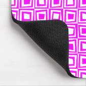 Retro-Quadrate - Magenta auf Weiß Mousepad (Ecke)