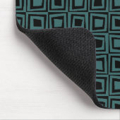 Retro-Quadrate - Moss Green auf Schwarz Mousepad (Ecke)