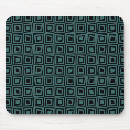 Retro-Quadrate - Moss Green auf Schwarz Mousepad (Vorne)