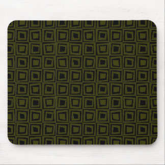 Retro-Quadrate - Murky Green auf schwarz Mousepad