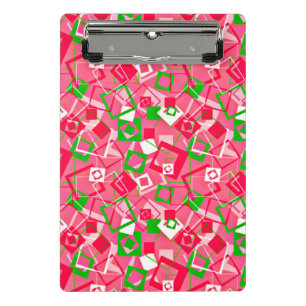 Retro-Quadrate-Muster Mini Klemmbrett