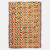 Retro-Quadrate-Muster - Rot, Braun & Orange Decke (Vorderseite Vertikal)