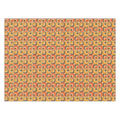 Retro-Quadrate-Muster - Rot, Braun & Orange Tischdecke (Vorderseite (Horizontal))