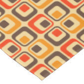 Retro-Quadrate-Muster - Rot, Braun & Orange Tischdecke (Schrägansicht)