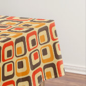 Retro-Quadrate-Muster - Rot, Braun & Orange Tischdecke (Beispiel)