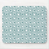 Retro-Quadrate - Ocean Green on White Mousepad (Vorne)