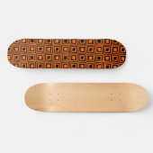 Retro-Quadrate - Orange auf schwarz Skateboard (Horizontal)