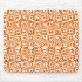 Retro-Quadrate - Orange auf Weiß Mousepad (Vorne)