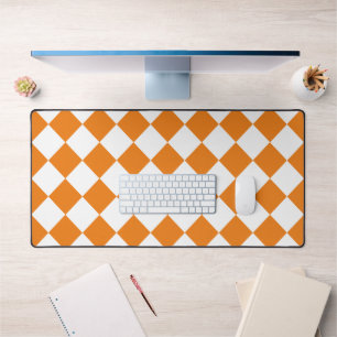 Retro-Quadrate Orange und Weiß Retro Schreibtischunterlage