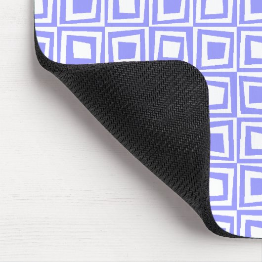 Retro-Quadrate - Pastellblau auf Weiß Mousepad (Ecke)