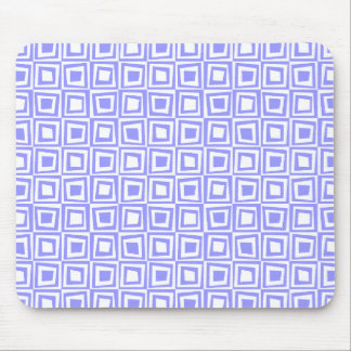 Retro-Quadrate - Pastellblau auf Weiß Mousepad