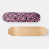 Retro-Quadrate - rosa auf schwarz Skateboard (Horizontal)