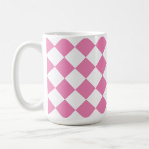 Retro Quadrate Rosa und Weiß Retro Kaffeetasse