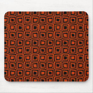 Retro-Quadrate - Rot auf schwarz Mousepad