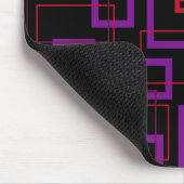 Retro-Quadrate, rot, lila und schwarz Mousepad (Ecke)