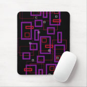 Retro-Quadrate, rot, lila und schwarz Mousepad (Mit Mouse)