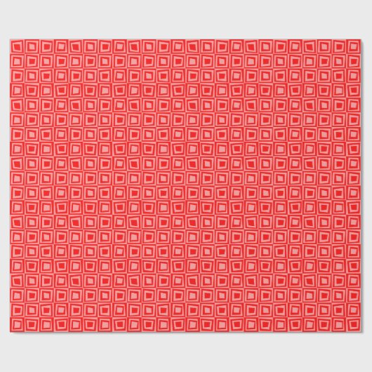 Retro-Quadrate - Rot und Rosa Geschenkpapier (Flach)