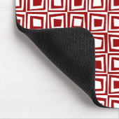 Retro-Quadrate - Ruby Red on White Mousepad (Ecke)