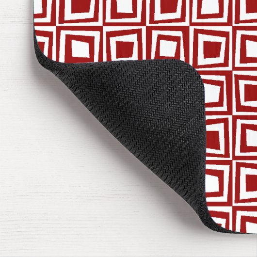 Retro-Quadrate - Ruby Red on White Mousepad (Ecke)