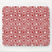Retro-Quadrate - Ruby Red on White Mousepad (Vorne)
