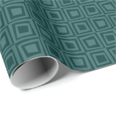 Retro-Quadrate - Schatten der Grünen 02 Geschenkpapier (Rolleneckpunkt)