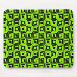 Retro-Quadrate - Schwarz-Schriftzeichen Mousepad