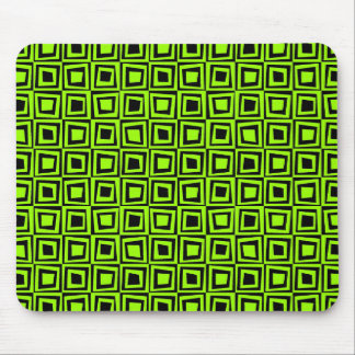 Retro-Quadrate - Schwarz-Schriftzeichen Mousepad
