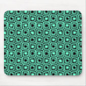 Retro-Quadrate - Türkis auf Schwarz Mousepad (Vorne)