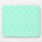 Retro-Quadrate - Türkis auf Weiß Mousepad (Vorne)