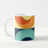 Retro-Quadrate und Kreise: Muster der 60er Jahre Kaffeetasse (Links)
