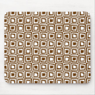 Retro-Quadrate - Walnut on White Mousepad
