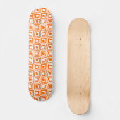 Retro-Quadrate - weiß auf orange Skateboard (Vorderseite)
