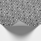 Retro-Quadrate - weiß auf schwarz Geschenkpapier (Ecke)