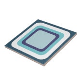 Retro Quadratisch Navy Blau Weiß Fliese (Seite)