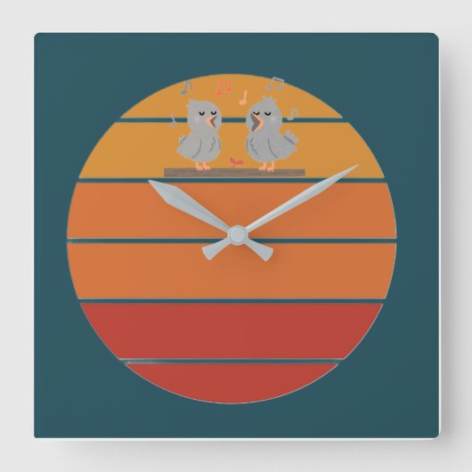 Retro. Quadratische Wanduhr (Vorderseite)