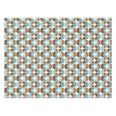 Retro Quarters Blue Brown Muster Tischdecke (Vorderseite (Horizontal))