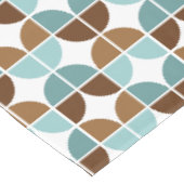 Retro Quarters Blue Brown Muster Tischdecke (Schrägansicht)