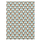 Retro Quarters Blue Brown Muster Tischdecke (Vorderseite)