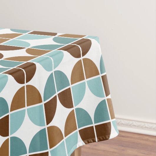 Retro Quarters Blue Brown Muster Tischdecke (Beispiel)
