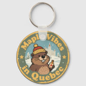 Retro Quebec Ahornsirup Schlüsselanhänger (Rückseite)